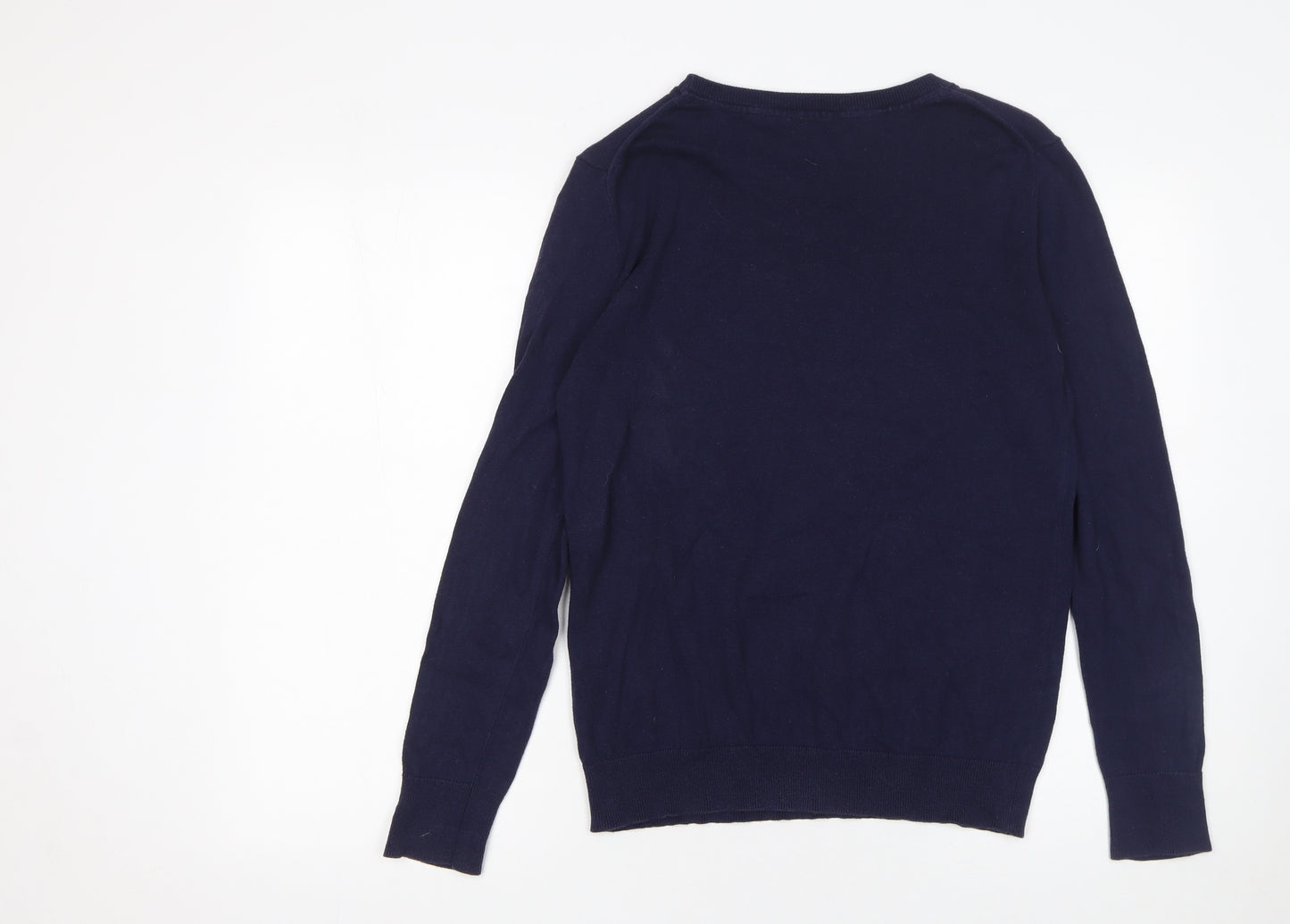 GAP Women's Blue Cotton Crew Neck Love More Pullover Jumper Size S