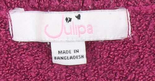 Julipa Womens Purple V-Neck Henley Knit Jumper Size 16/18
