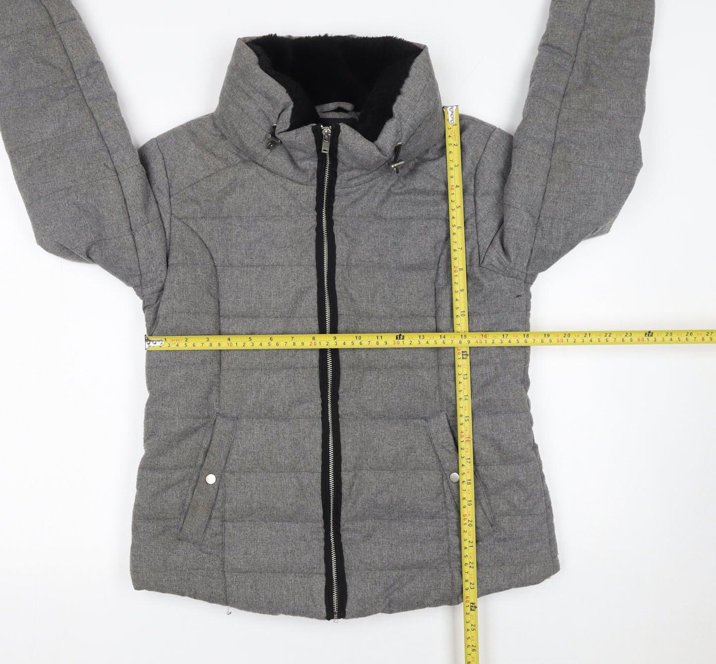 Dorothy Perkins Women Grey Size 10 Puffer Jacket Winter Coat