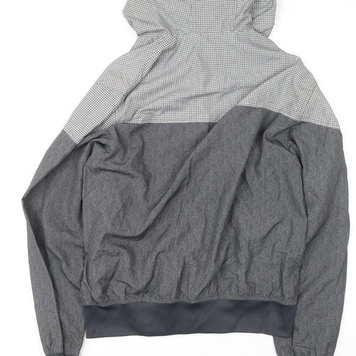 McKenzie Men’s Grey Full Zip Hoodie Size L with Check Design