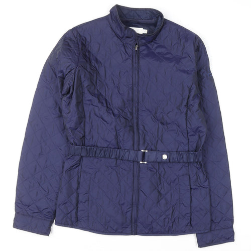 Geox Girls Blue Quilted Mid-Length Belted Jacket 14 Years