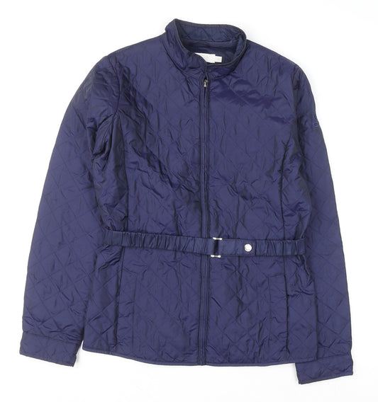 Geox Girls Blue Quilted Mid-Length Belted Jacket 14 Years