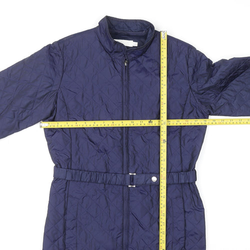 Geox Girls Blue Quilted Mid-Length Belted Jacket 14 Years