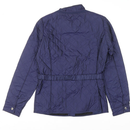 Geox Girls Blue Quilted Mid-Length Belted Jacket 14 Years