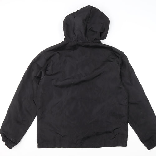 boohooMAN Men's Black Red 1/2 Zip Hoodie Size M Polyester Pullover