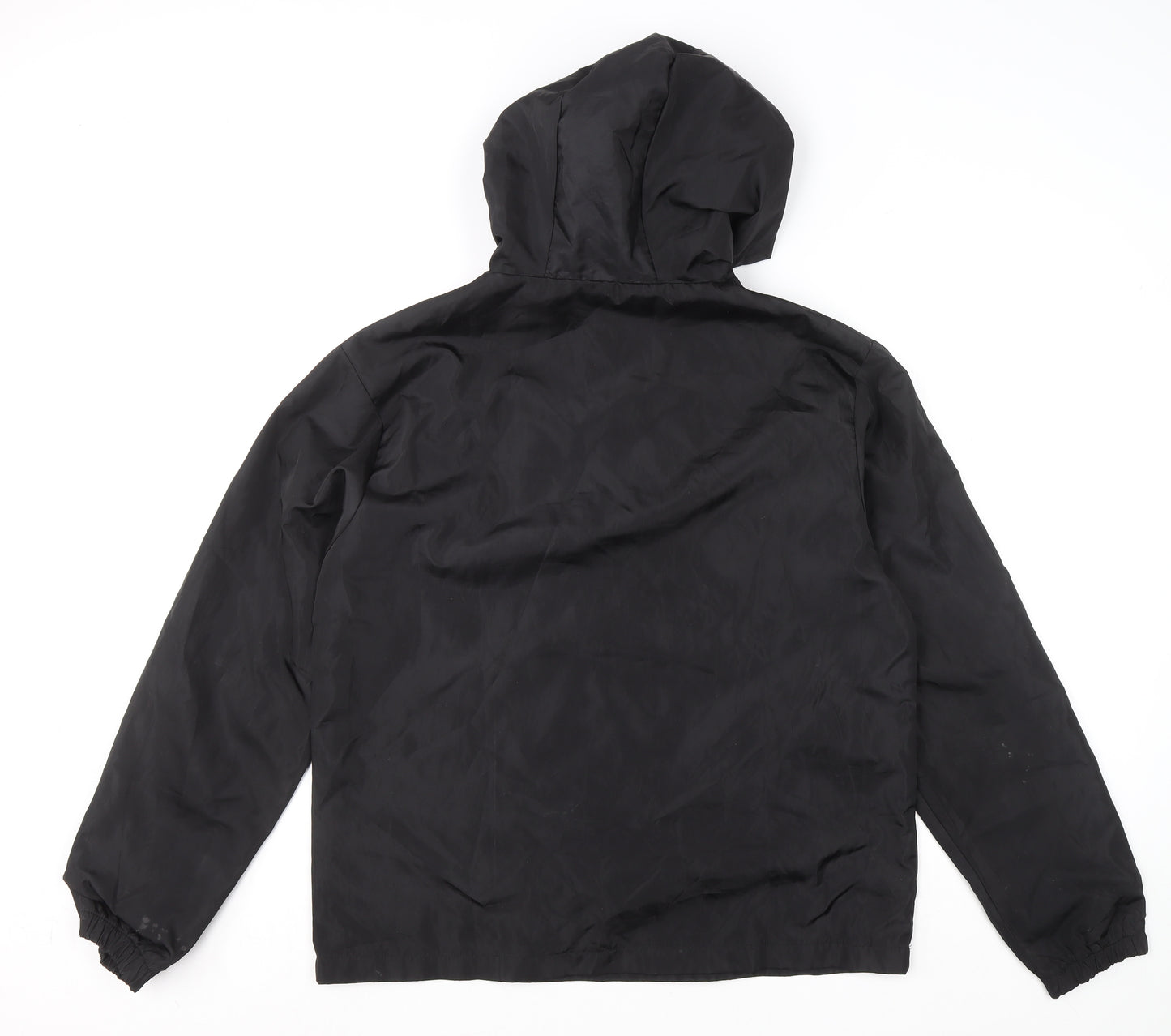 boohooMAN Men's Black Red 1/2 Zip Hoodie Size M Polyester Pullover