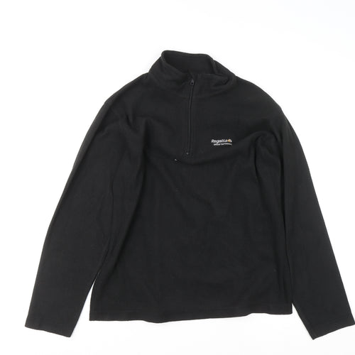 Regatta Women Black Fleece 1/4 Zip Pullover Sweatshirt UK 12