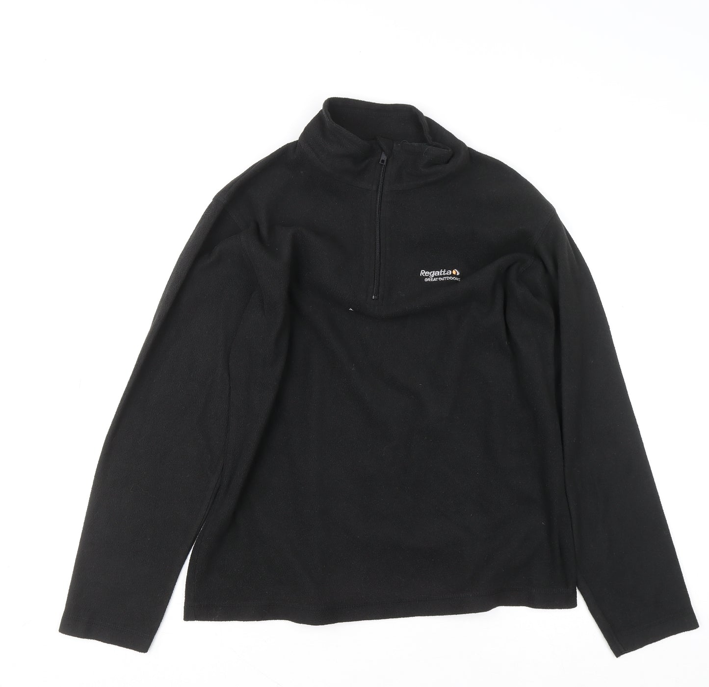 Regatta Women Black Fleece 1/4 Zip Pullover Sweatshirt UK 12