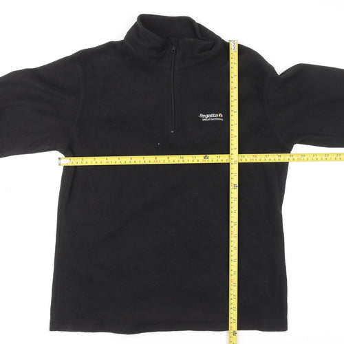 Regatta Women Black Fleece 1/4 Zip Pullover Sweatshirt UK 12