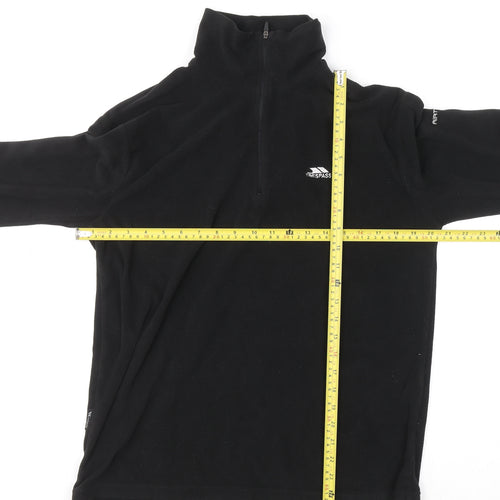 Trespass Mens Black Fleece 1/4 Zip Pullover Sweatshirt Size S