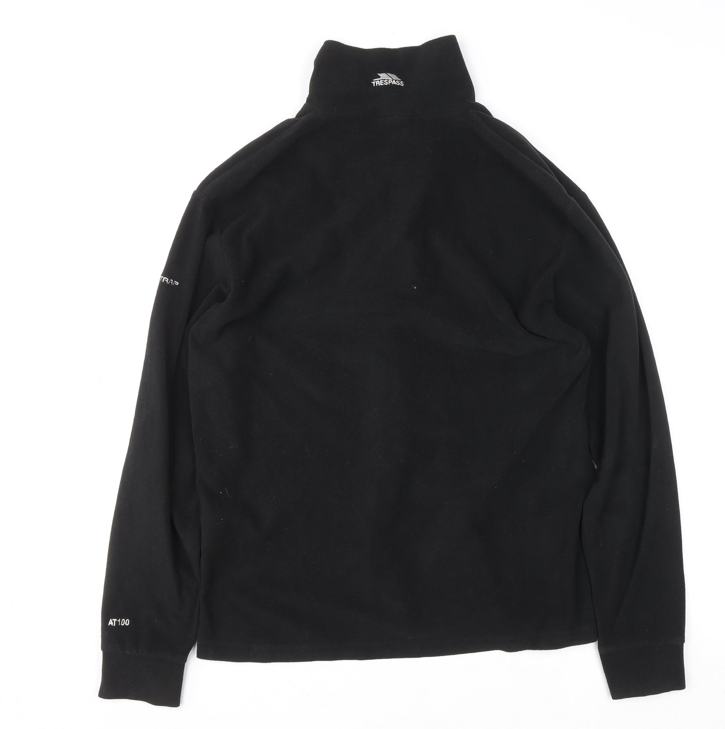 Trespass Mens Black Fleece 1/4 Zip Pullover Sweatshirt Size S