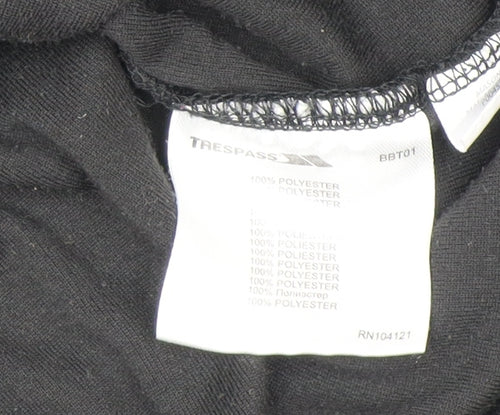Trespass Mens Black Fleece 1/4 Zip Pullover Sweatshirt Size S