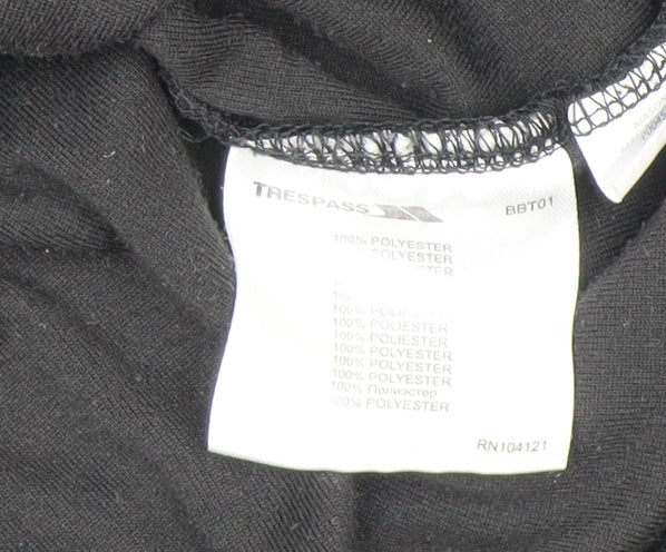 Trespass Mens Black Fleece 1/4 Zip Pullover Sweatshirt Size S