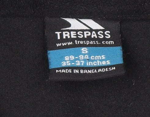 Trespass Mens Black Fleece 1/4 Zip Pullover Sweatshirt Size S
