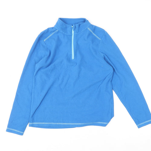 Crane Girls Blue Fleece 1/4 Zip Equestrian Sweatshirt 11-12 Years