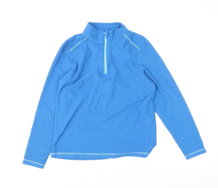 Crane Girls Blue Fleece 1/4 Zip Equestrian Sweatshirt 11-12 Years