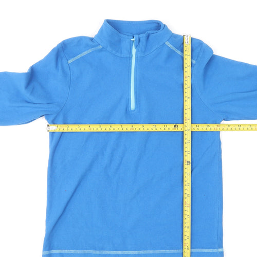 Crane Girls Blue Fleece 1/4 Zip Equestrian Sweatshirt 11-12 Years