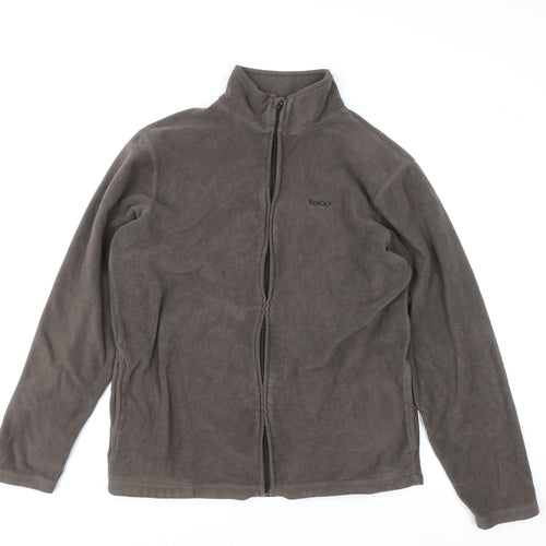 Reebok Men's Brown Full Zip Fleece Sweatshirt Size M