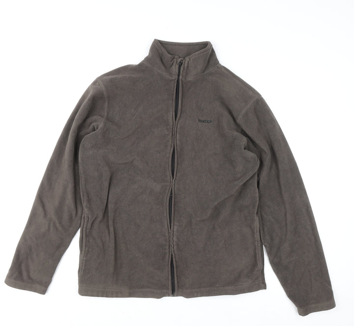 Reebok Men's Brown Full Zip Fleece Sweatshirt Size M