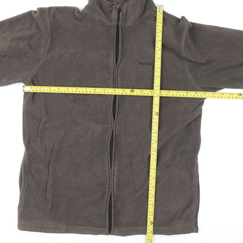 Reebok Men's Brown Full Zip Fleece Sweatshirt Size M