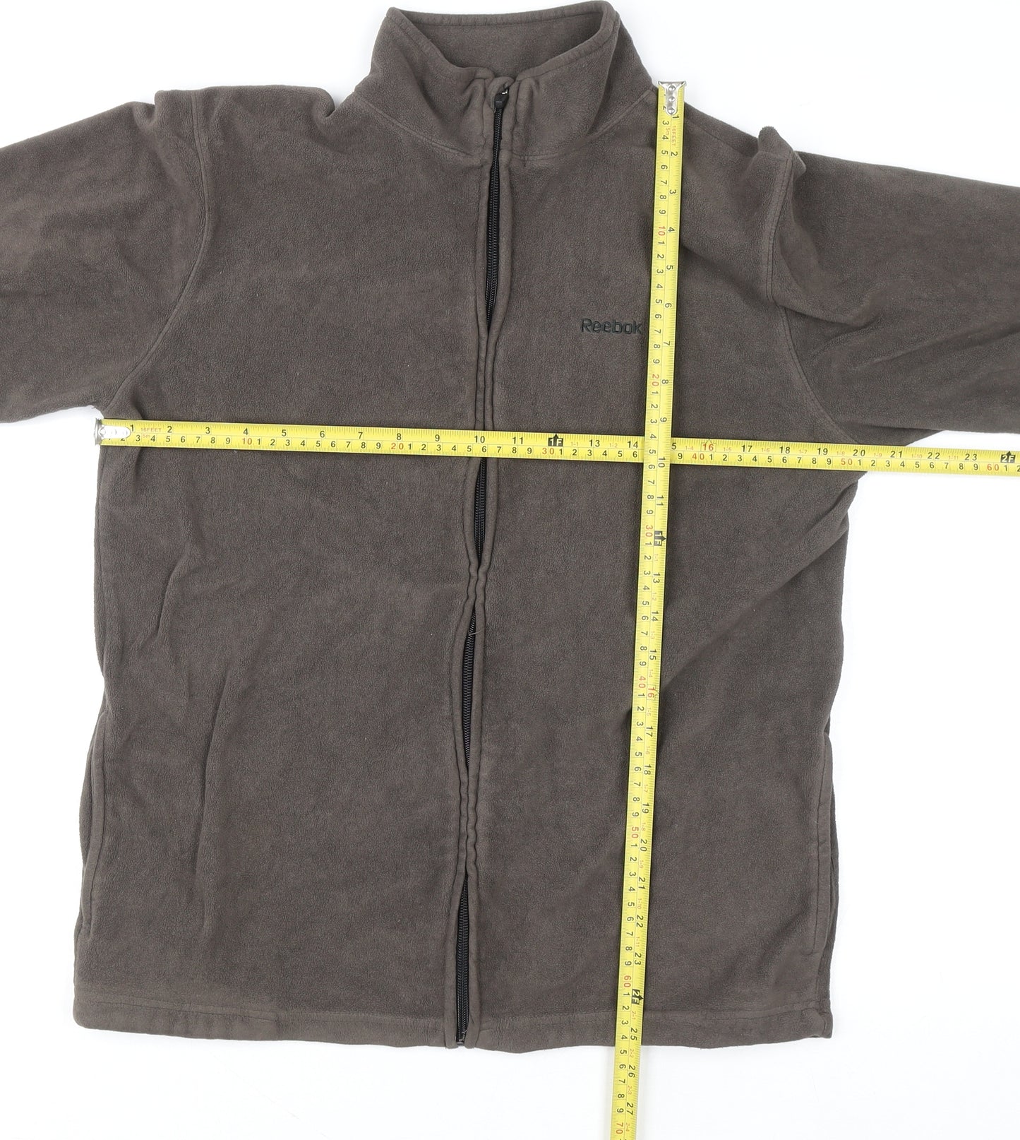 Reebok Men's Brown Full Zip Fleece Sweatshirt Size M