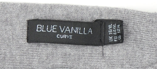 Blue Vanilla Women’s Grey Beaded Knit Pullover Jumper Size 16