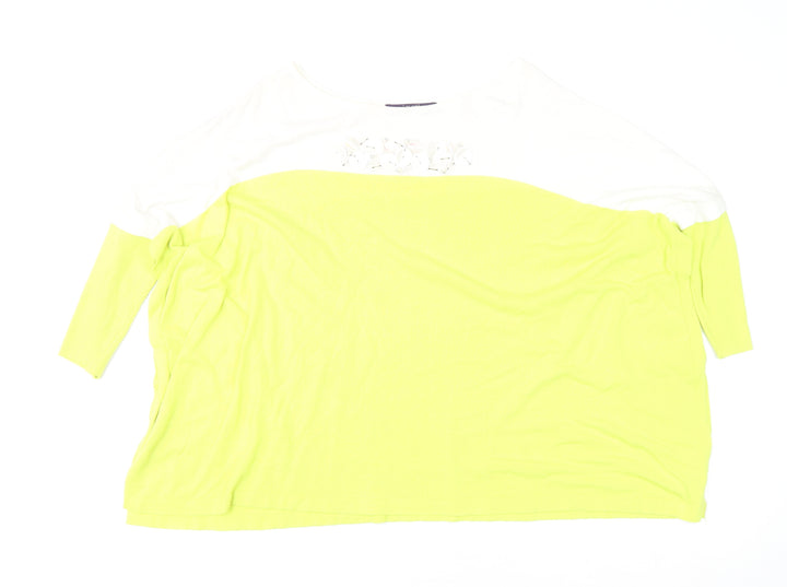 Laurèl Womens Multicoloured Size 12 Relaxed Boat Neck Jersey Top