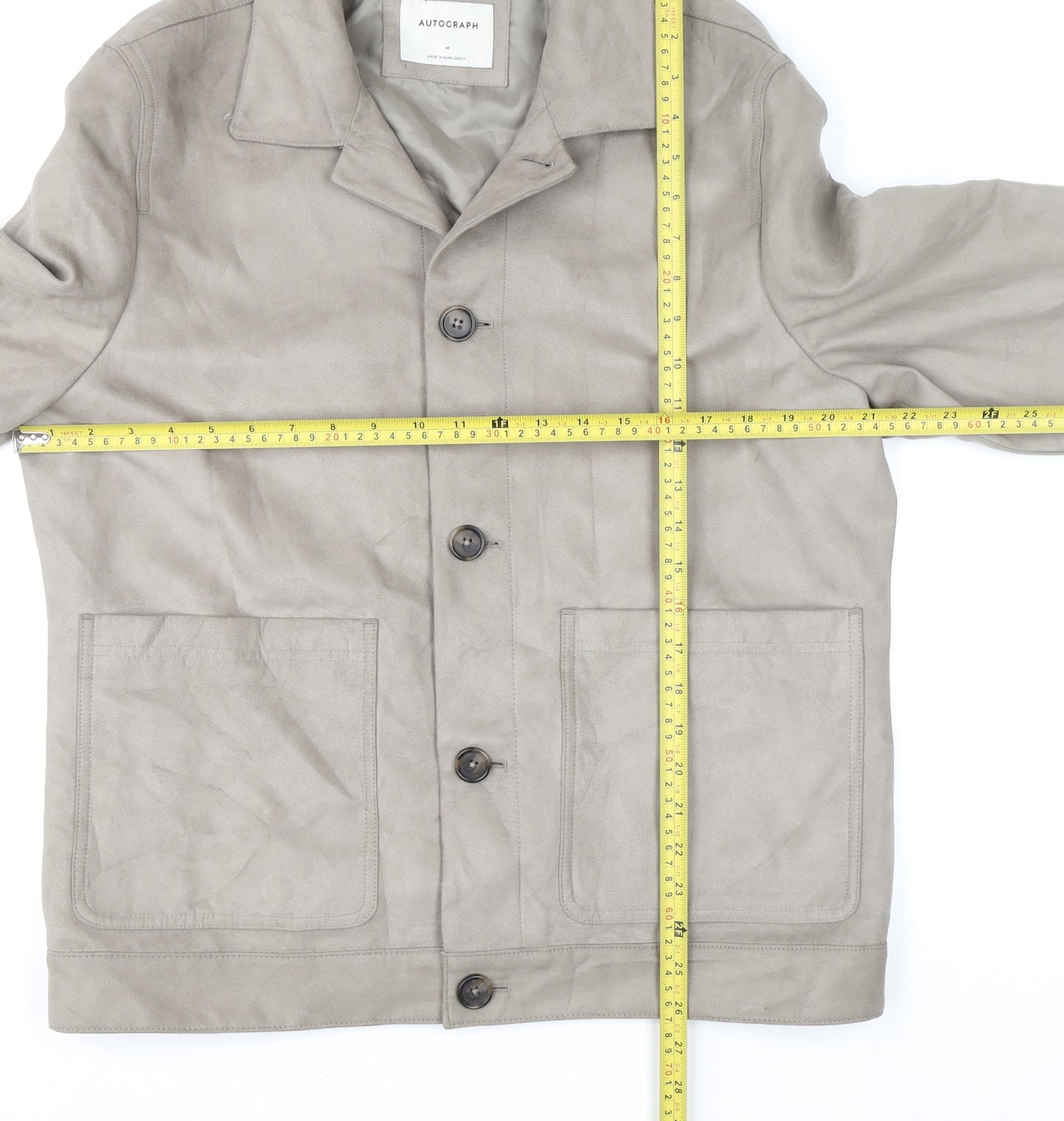 Marks & Spencer Mens Grey M Basic Jacket Lined Spread Collar