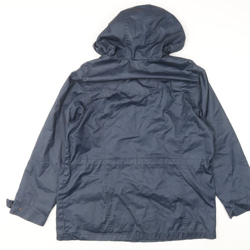 Trespass Womens Blue Waterproof Hooded Cotton Parka Jacket Size M