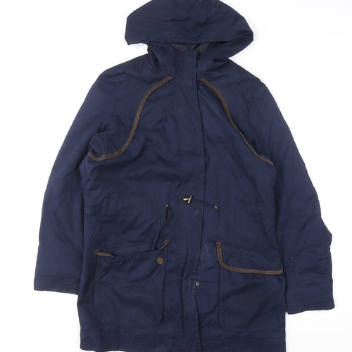 Debenhams The Collection Women's Blue Hooded Parka Coat Size 14