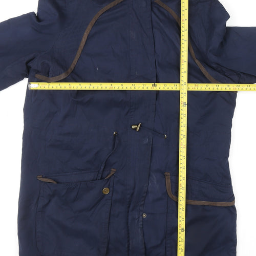 Debenhams The Collection Women's Blue Hooded Parka Coat Size 14