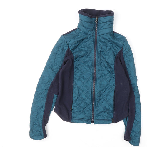 Fouganza Girls Blue Quilted Full Zip Fleece Riding Hoodie 10-11 Years