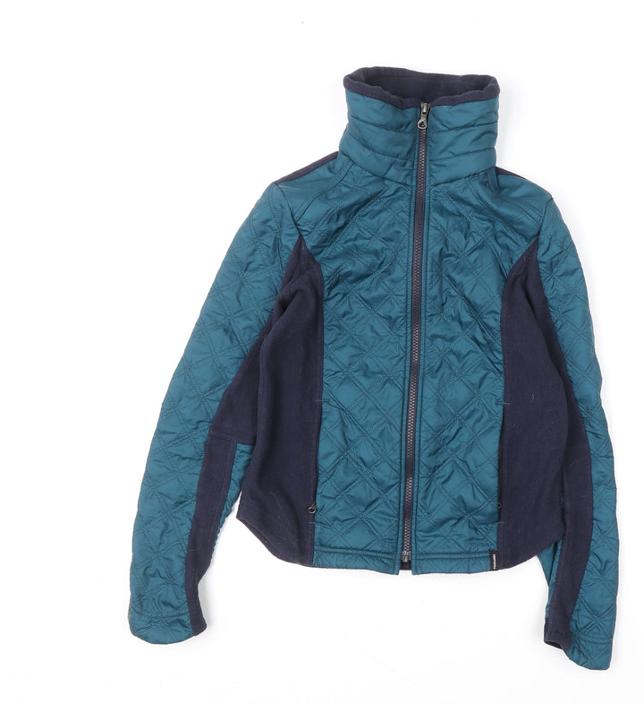 Fouganza Girls Blue Quilted Full Zip Fleece Riding Hoodie 10-11 Years