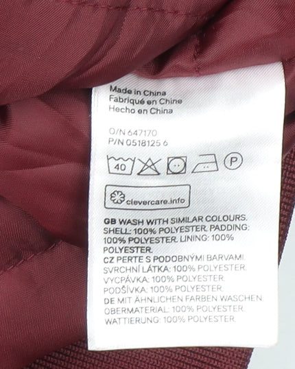 Divided Women Red Bomber Jacket Size 8 Polyester Zip Up Casual