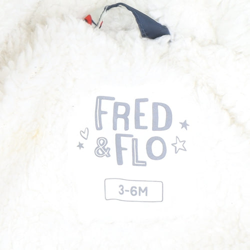 Fred & Flo Blue Puffer Snowsuit 3-6 Months Hooded Winter Baby Suit