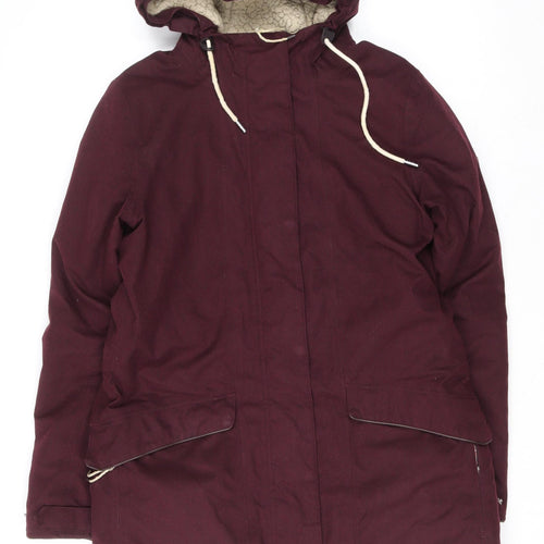 Craghoppers Womens Red Parka Coat Size 12 Waterproof Hooded Jacket