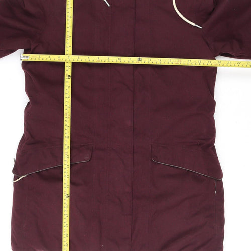 Craghoppers Womens Red Parka Coat Size 12 Waterproof Hooded Jacket
