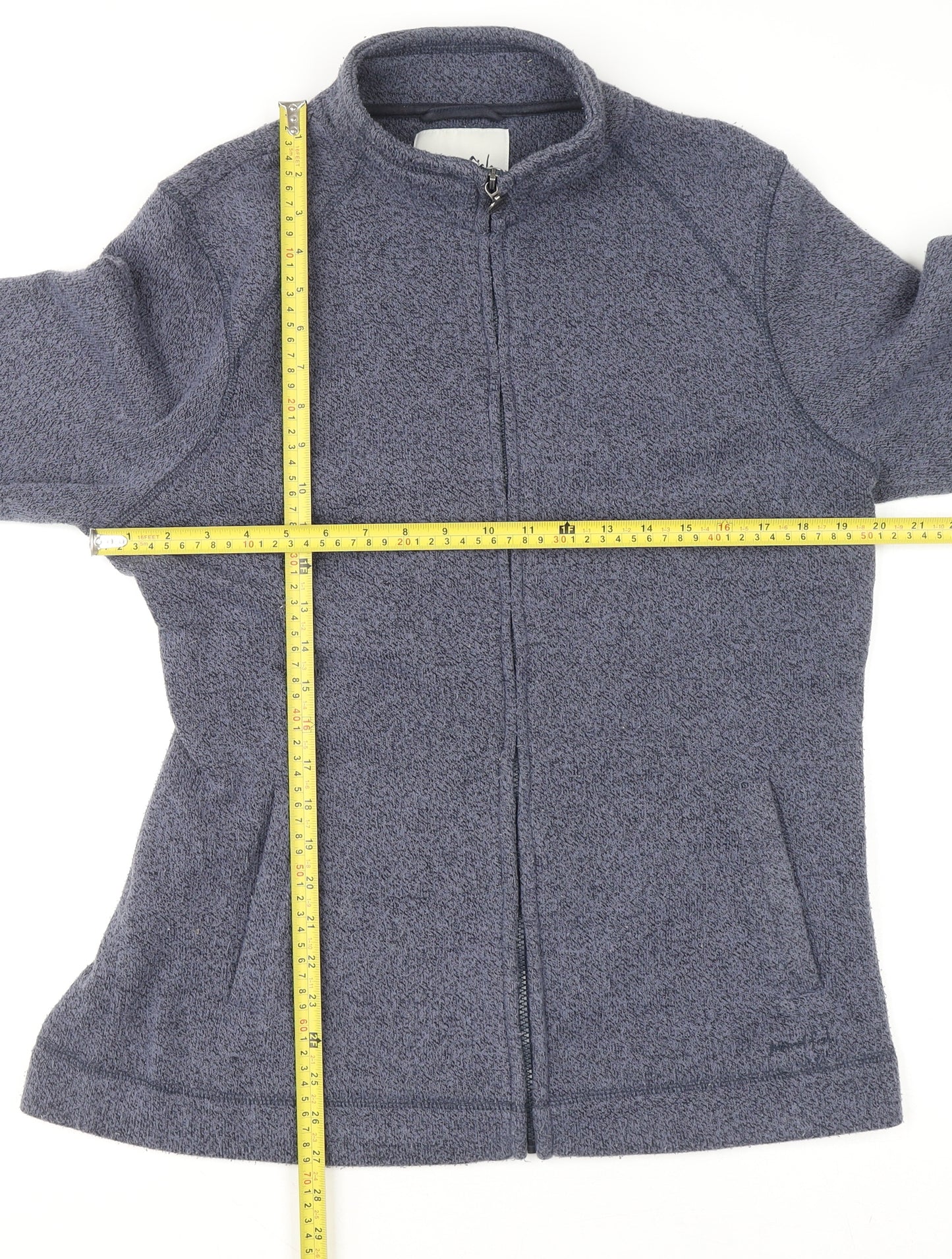Weird Fish Womens Grey Size 16 Full Zip Fleece Jumper