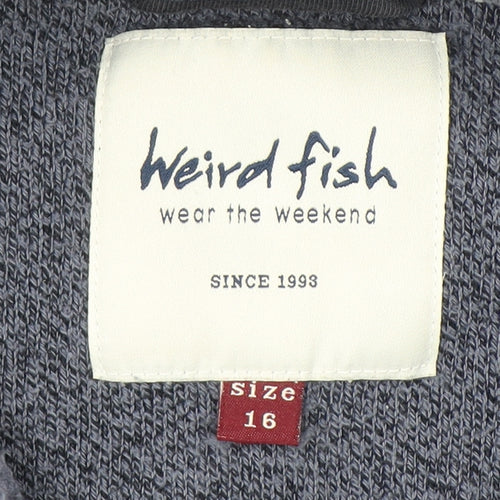 Weird Fish Womens Grey Size 16 Full Zip Fleece Jumper