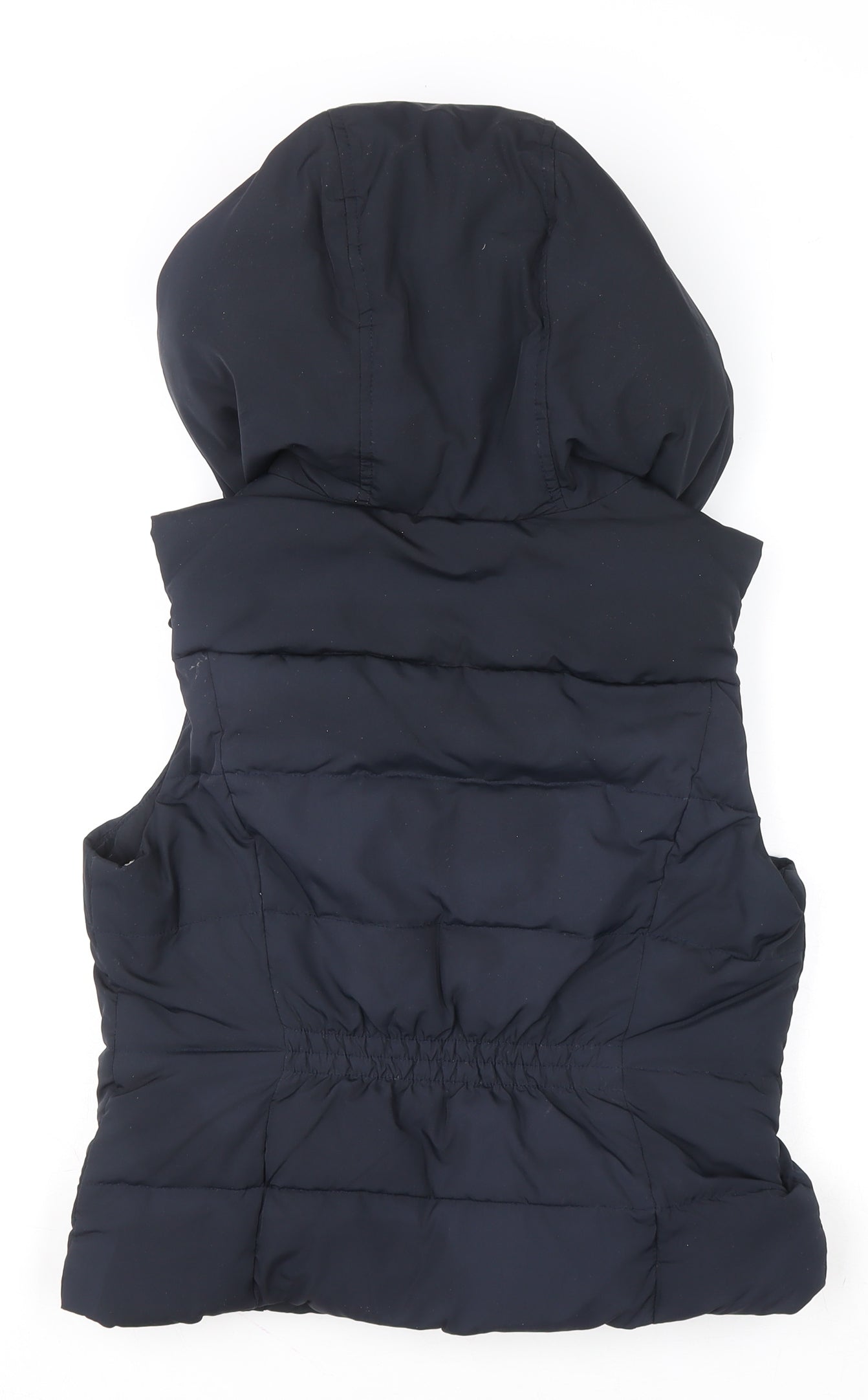 Hollister Women's Blue Puffer Hooded Waistcoat L