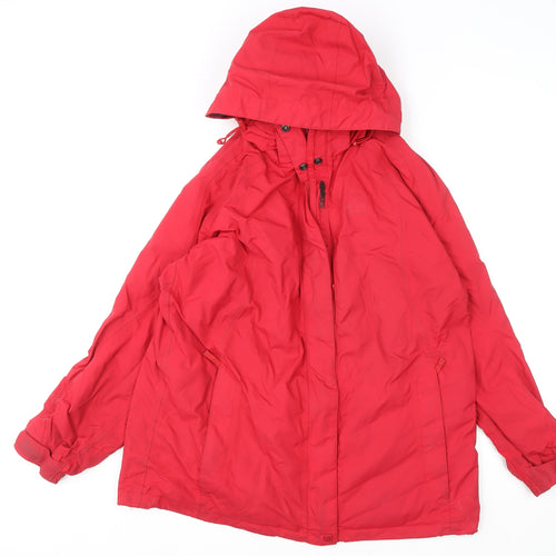 Peter Storm Womens Red Waterproof Hooded Rain Coat Jacket Size 18