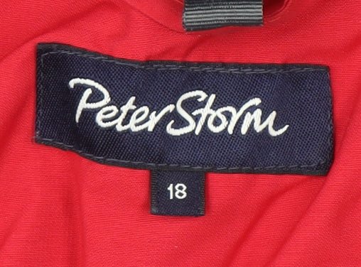 Peter Storm Womens Red Waterproof Hooded Rain Coat Jacket Size 18
