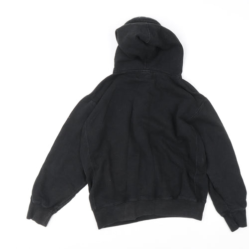 Superdry Boys Black Medium Pullover Hoodie Graphic Print Cotton Blend