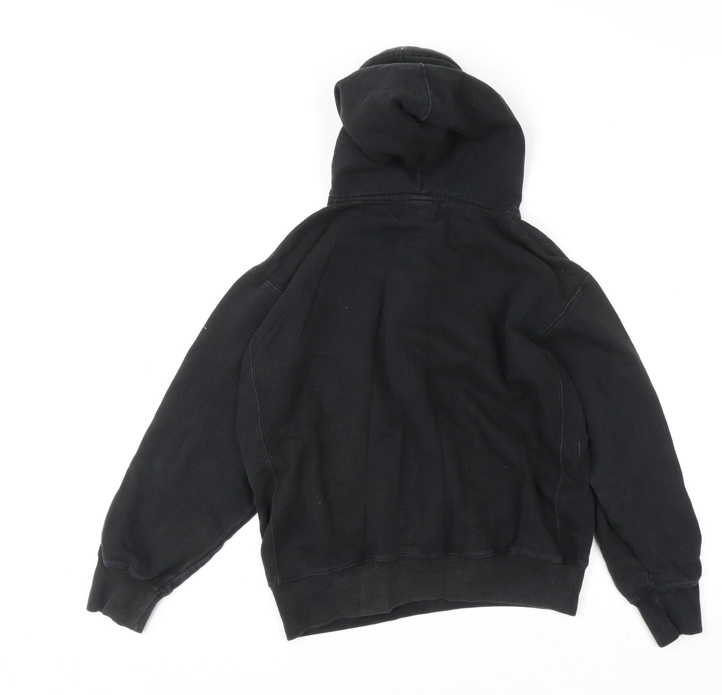 Superdry Boys Black Medium Pullover Hoodie Graphic Print Cotton Blend