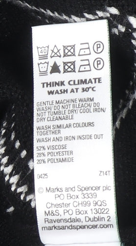 Marks and Spencer Girls Black Argyle Button Cardigan Size 13-14 Years
