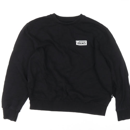 Vans Men's Black Relaxed Fit Long Sleeve Crew Neck Sweatshirt Small