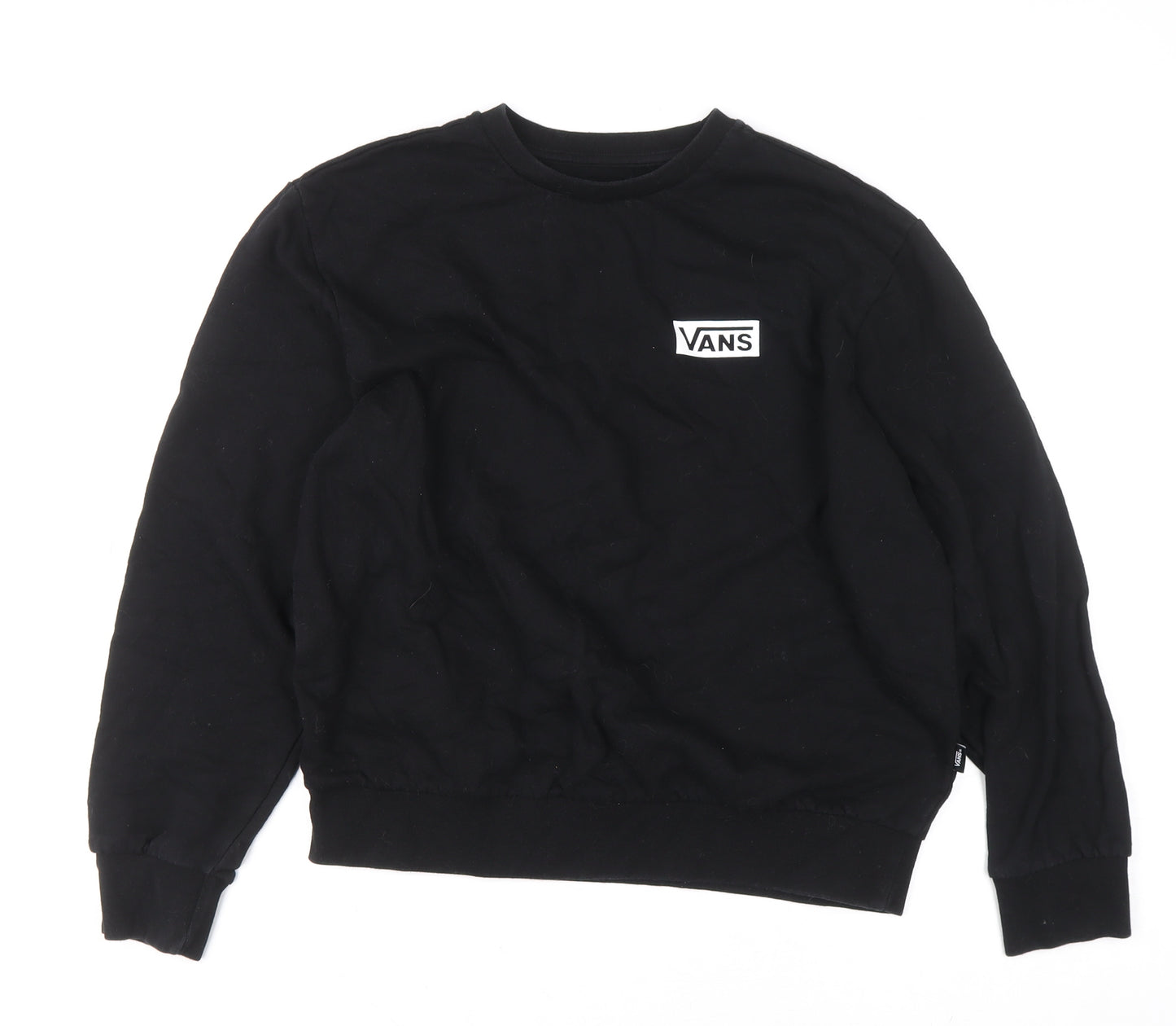 Vans Men's Black Relaxed Fit Long Sleeve Crew Neck Sweatshirt Small