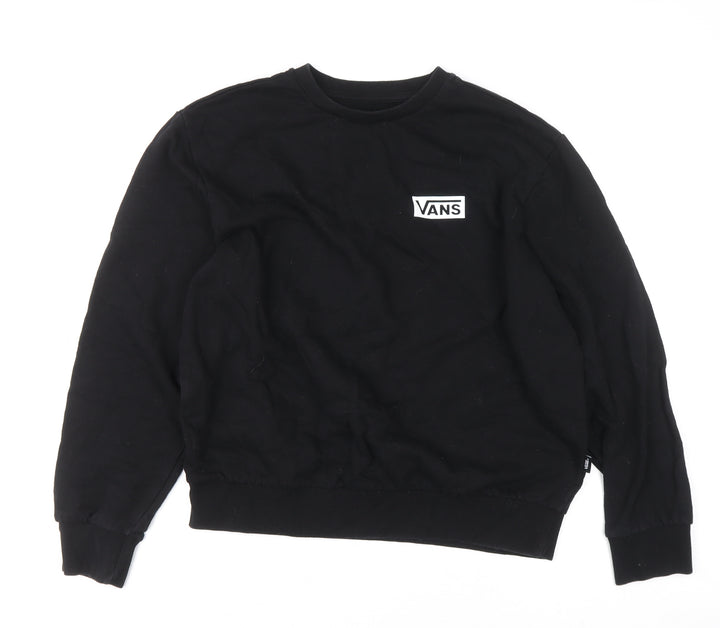 Vans Men's Black Relaxed Fit Long Sleeve Crew Neck Sweatshirt Small