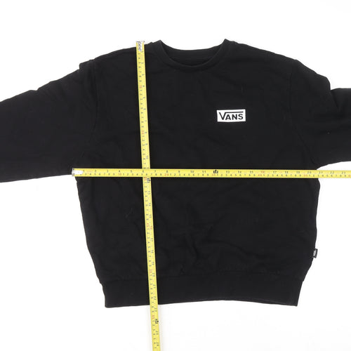 Vans Men's Black Relaxed Fit Long Sleeve Crew Neck Sweatshirt Small