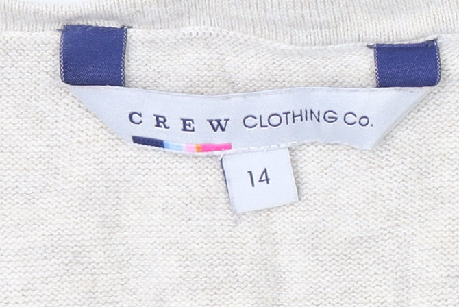 Crew Clothing Co. Women’s Beige Striped Cotton Jumper Size 14